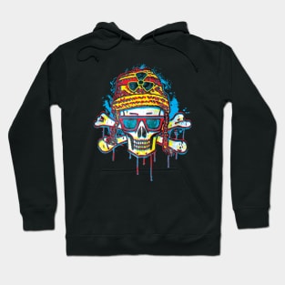 Rad Winter Skull With Slick Shades Hoodie